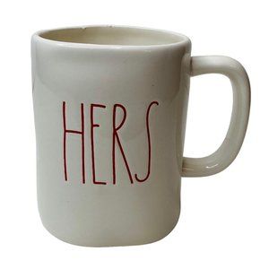 Rae Dunn HERS White Mug Red Letters Wedding Gift Single Wpman